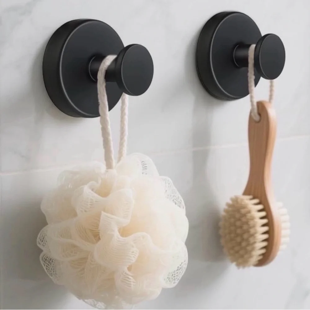 💞 New Black Anti-Rust Suction Wall Hook for Bath